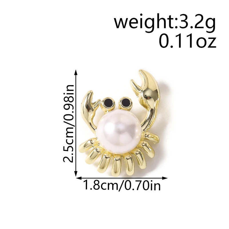 5 Stück 18 x 25 mm niedliche Perlen-Metall-Krabben-Anhänger für die Herstellung von Ohrringen, Halsketten, Armbändern, DIY-Handwerk, Schmuckzubehör – Detail 1