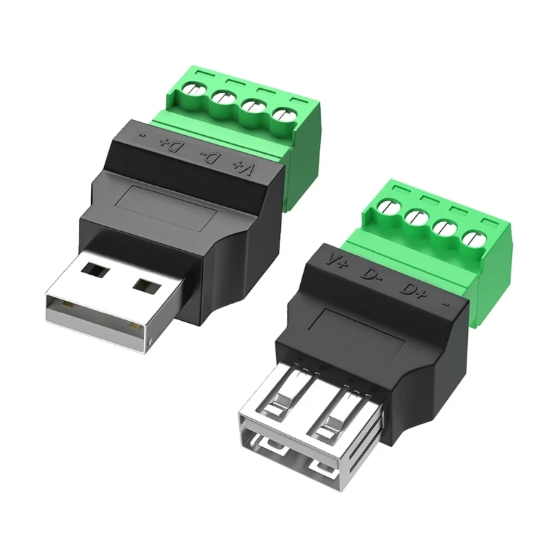 USB Connector USB 2.0 TypeA Female/Male to 4 Pin Terminal Plug Connector Adapter