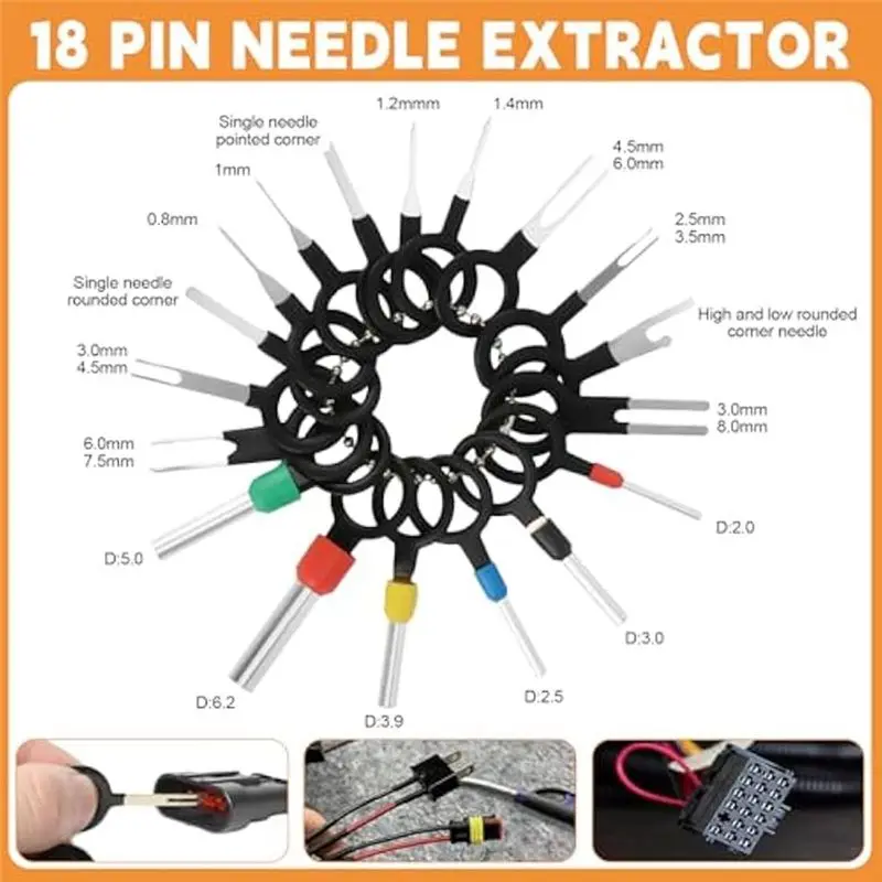 Customer Favorite Automotive Pin Connectors Kit Wire Pin Connector Kit Electric Terminal Kit Terminal Pin Removal Tool Kit