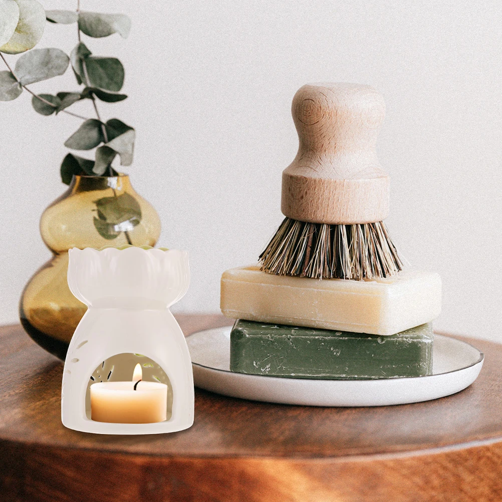 

2Pcs Ceramic Incense Burner Aroma Stove Unique Leaves Pattern Home Decoration Oil Burner Incense Burners