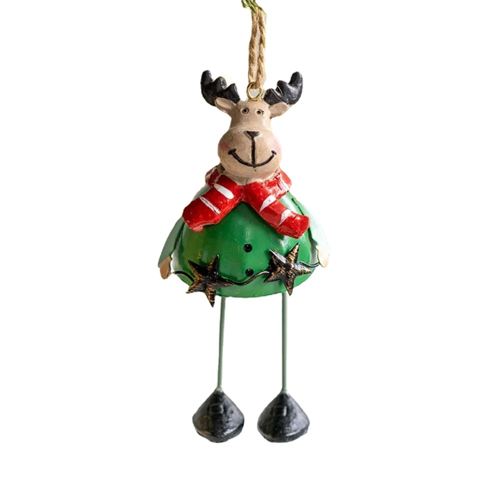 Christmas Iron Painted Santa Pendant Santa Claus Vintage Iron Painted Ornaments Xmas Home Decoration Christmas Tree Decoration