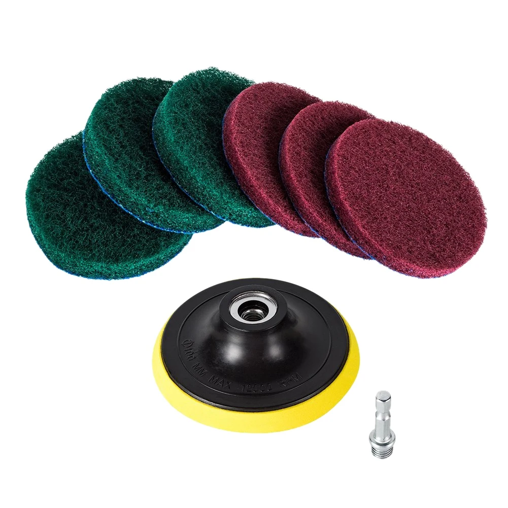 

4 Inch Drill Power Brush Tile Scrubber Scouring Pads Cleaning Kit, Heavy Duty Household Cleaning Tool (Drill NOT Included)