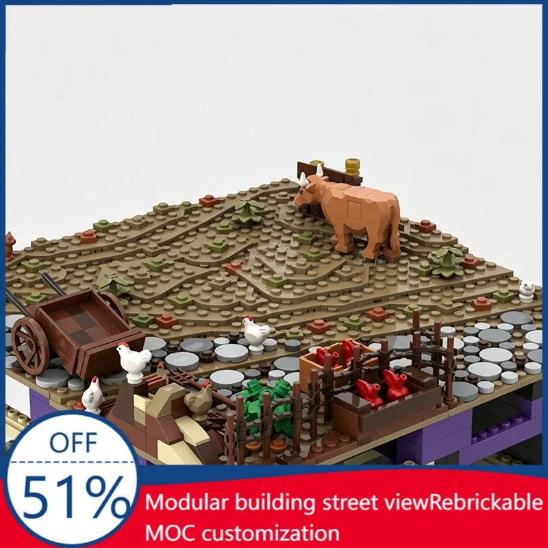 

1196PCS Castle Hohengeroldseck D5 Castle Courtyard Medieval Castle MOC Model Custom Building Blocks Educational Toy Gift For Kid