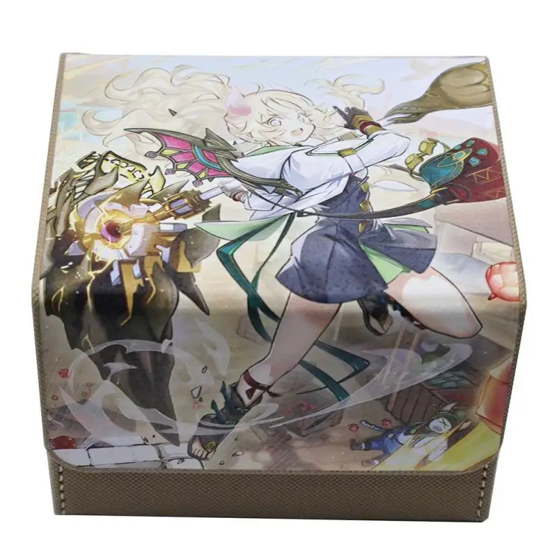 

Ю-Ги-О! Белая кожаная коробка для карт Saintess Ecclesia WS OPTCG DIY большой емкости, утолщенная коробка для хранения карт с коллекцией аниме-игр