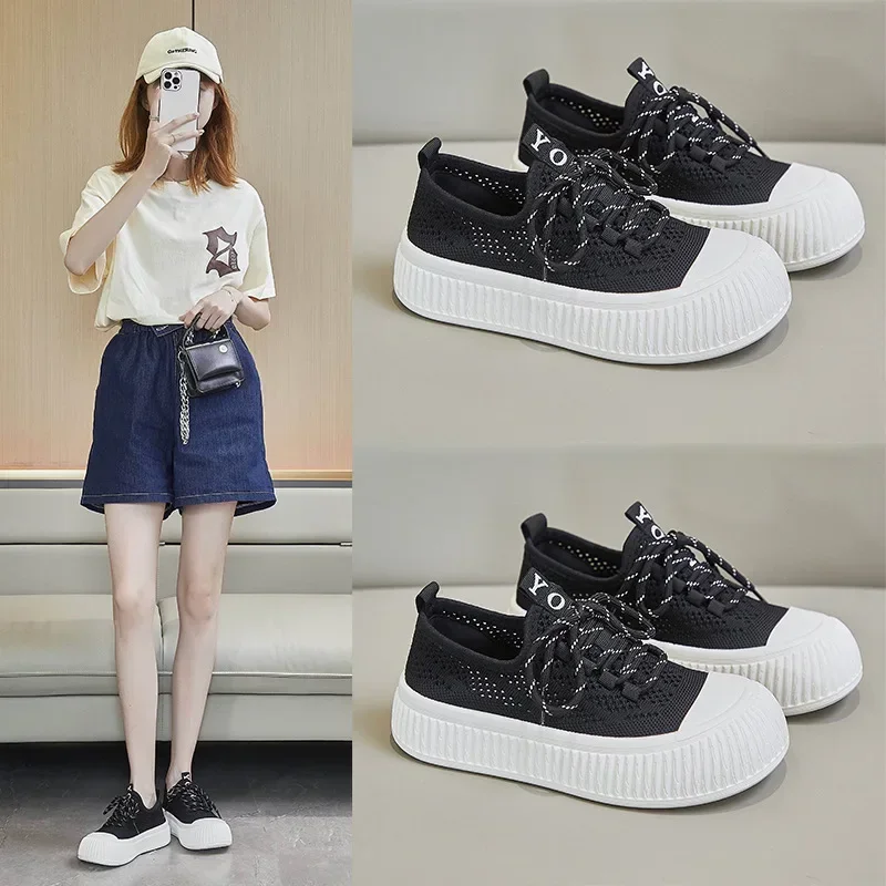 Women Fashion Korean Mesh Breathe Canvas Shoes for Women  Summer Student Sport Running Casual Shoes Board Shoes Zapatillas2024