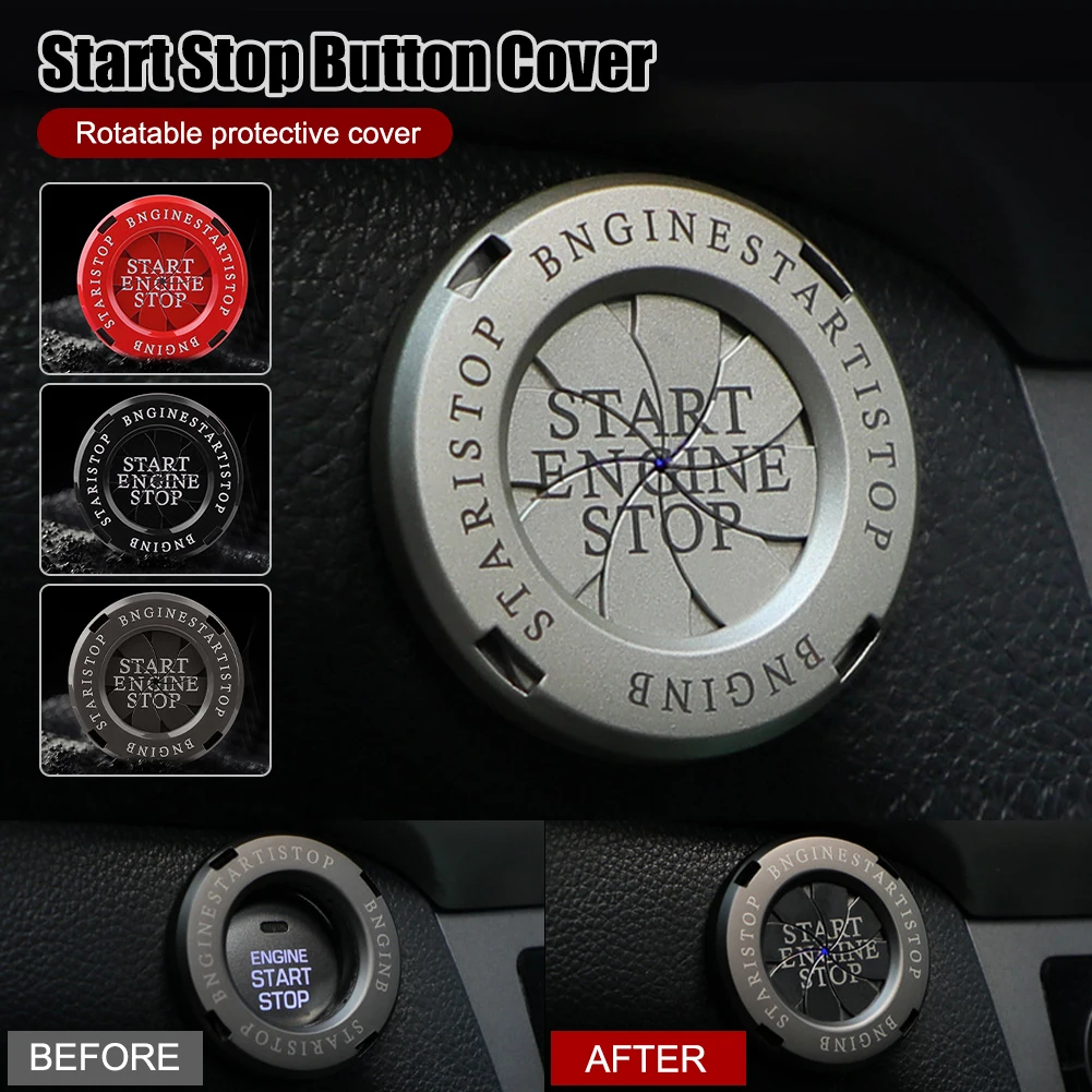 

Universal Motorcycle Car Engine Start Stop Button Cover Ignition Switch Protection Cap Interior DecoratIon Accessory Sticker