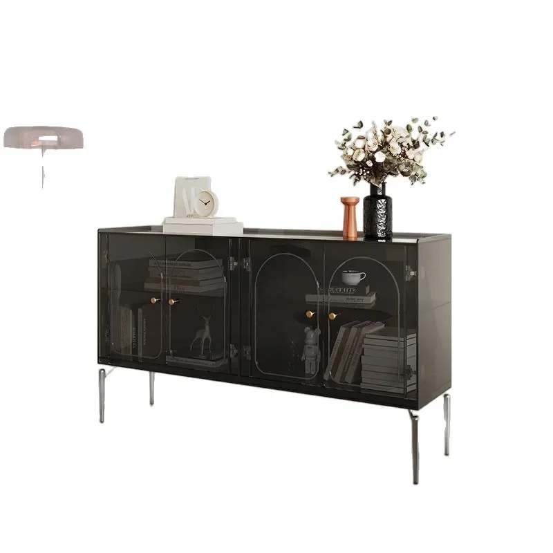 2025 Italian minimalist dining side cabinet acrylic entrance cabinet living room side cabinet