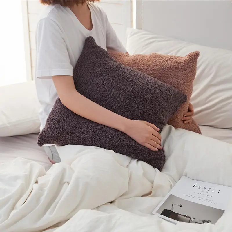 

Plush Cushion Covers Teddy Velvet Pillow Cover for Living Home Decor 45x45 Sofa Decorative Pillows Nordic Throw Pillowcase