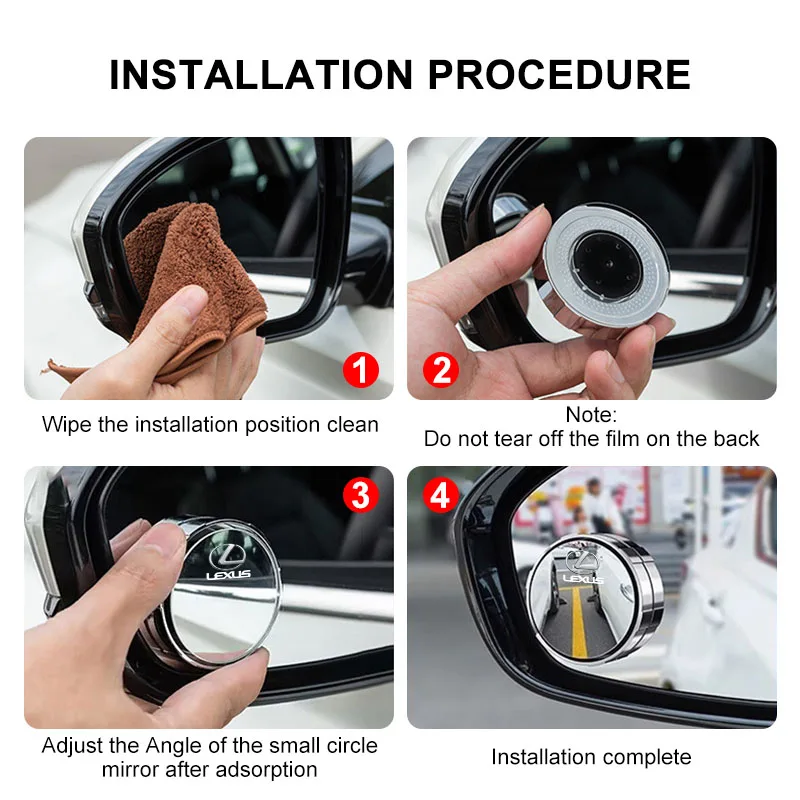 1 زوج 360 درجة زاوية واسعة قابل للتعديل سيارة مرآة الرؤية الخلفية لكزس ES RX LS IS NX CT LX IS250 IS200 CT200H GS300 LS430 LX57 #5