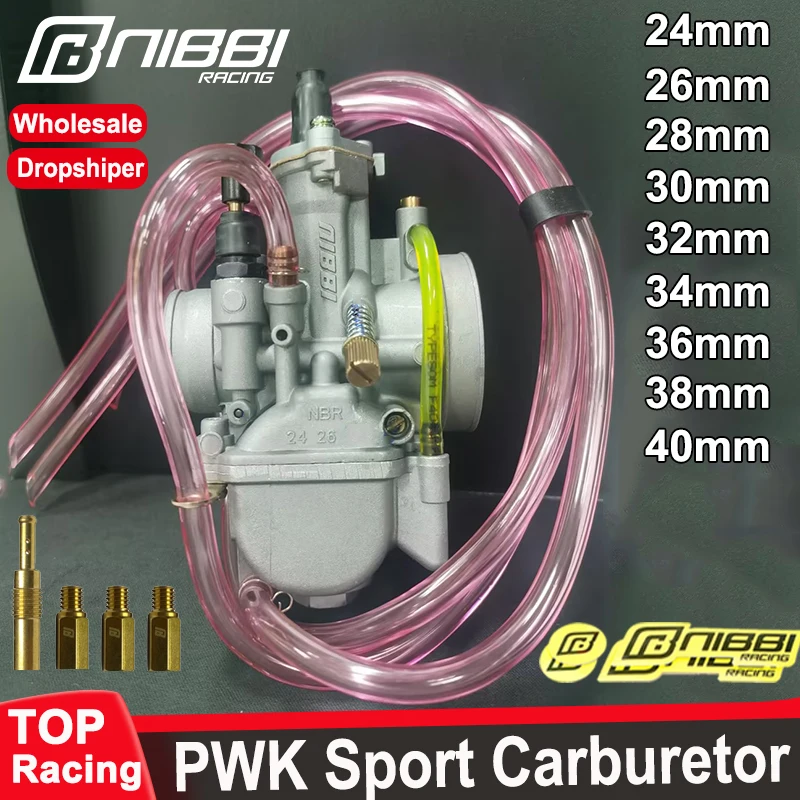 

NIBBI 2T 4T PWK Carburetor PWK24/26/28/30/32/34/36/38/40mm Carburetor With Power Jet 125cc-600cc Yamaha Suzuki Racing Motorcycle