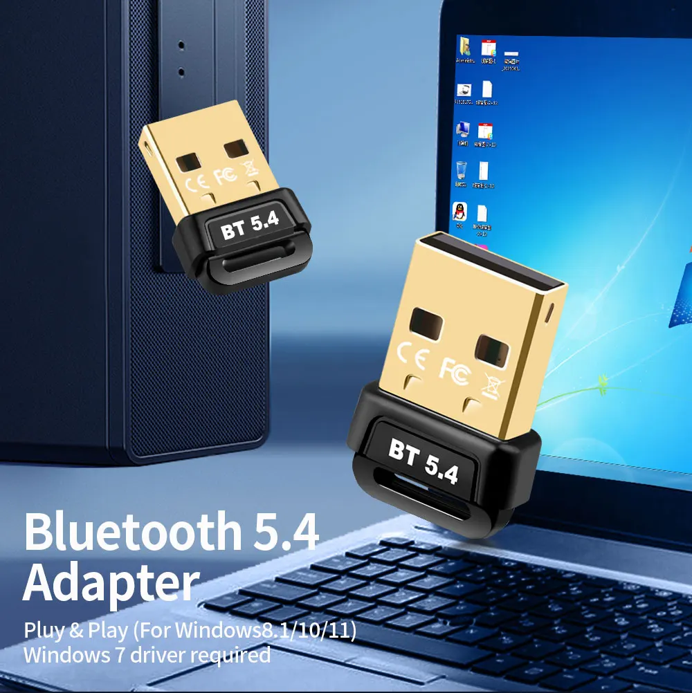 USB Bluetooth 5.4 어댑터 Bluetooth 5.3 PC 용 동글 Adaptador 무선 마우스 Keyborad 음악 오디오 수신기 USB 송신기