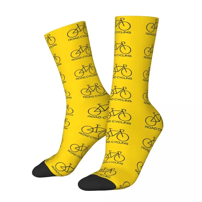 

Y2K Road Cycling Yellow Bike Andy Warhol Printed Bicycle Socks Male Mens Women Summer Stockings Polyester