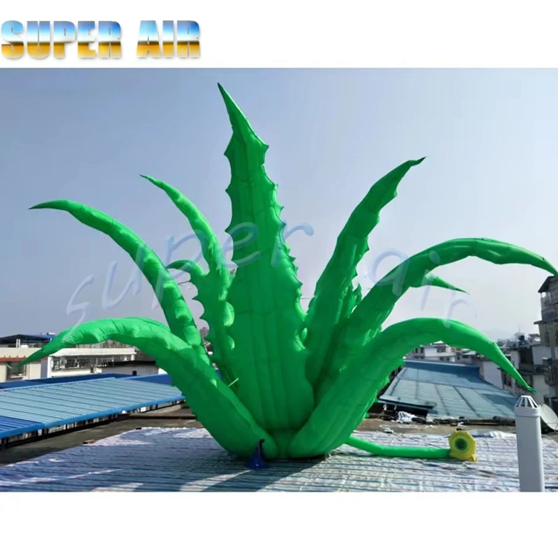 Souffleur gratuit de 8m de diamètre, herbe gonflable d'aloe vera, modèle de plante debout pour la décoration de fête