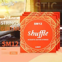 Shuffle SM12 6-String Set Folk Acoustic Guitar Strings Korean Hexagonal High Carbon Steel Core 80 Copper Wound Golden Beads