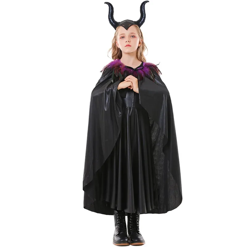 Halloween Carnival Party Movie Sleeping Beauty Kids Witch Costume Children's Day Girls Demon Queen Vampire Cosplay Dress