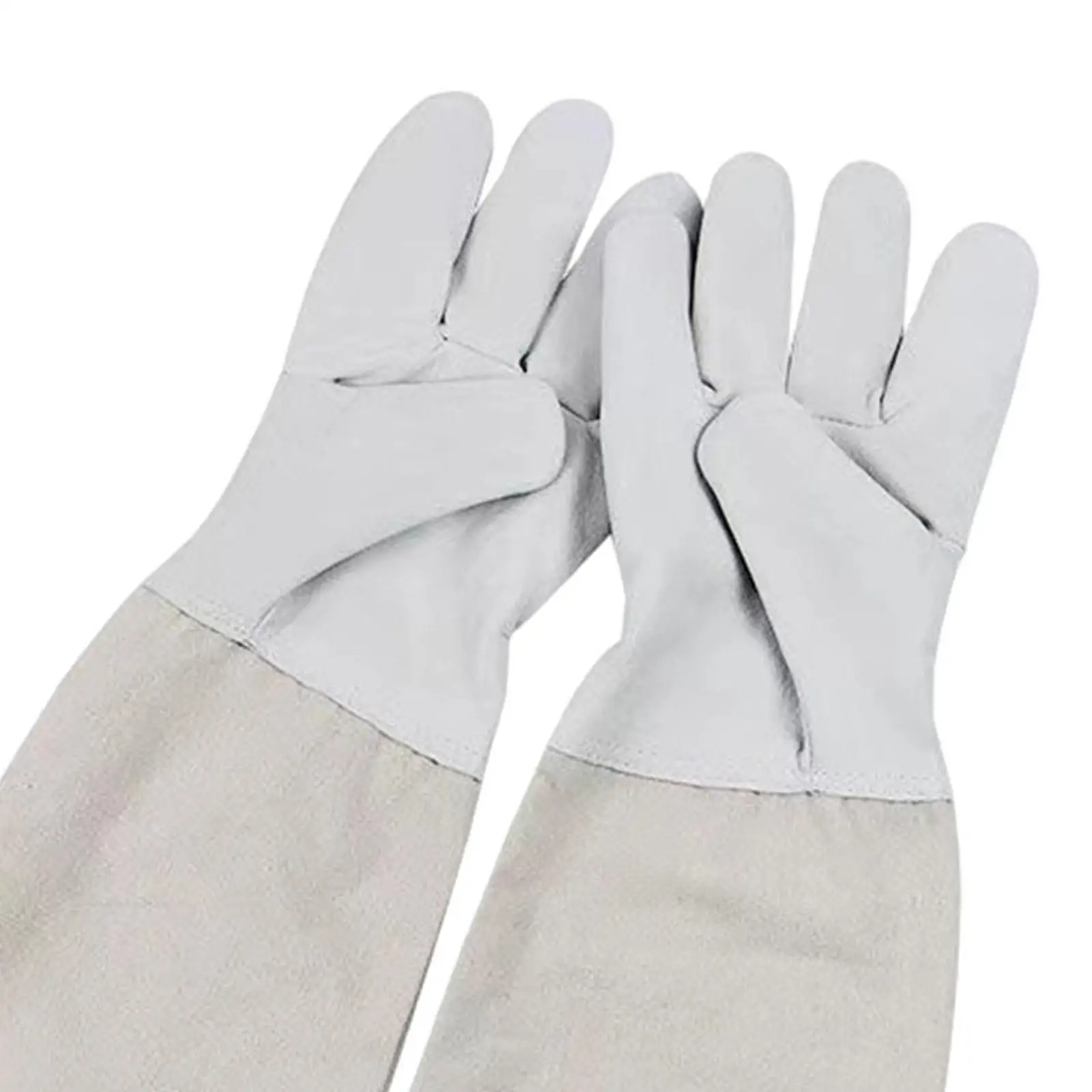 Anti Scratch Beekeeping Gloves PU Leather Reusable Beekeeper Gauntlets Elastic Cuffs Protective Sleeves for Gardening Work