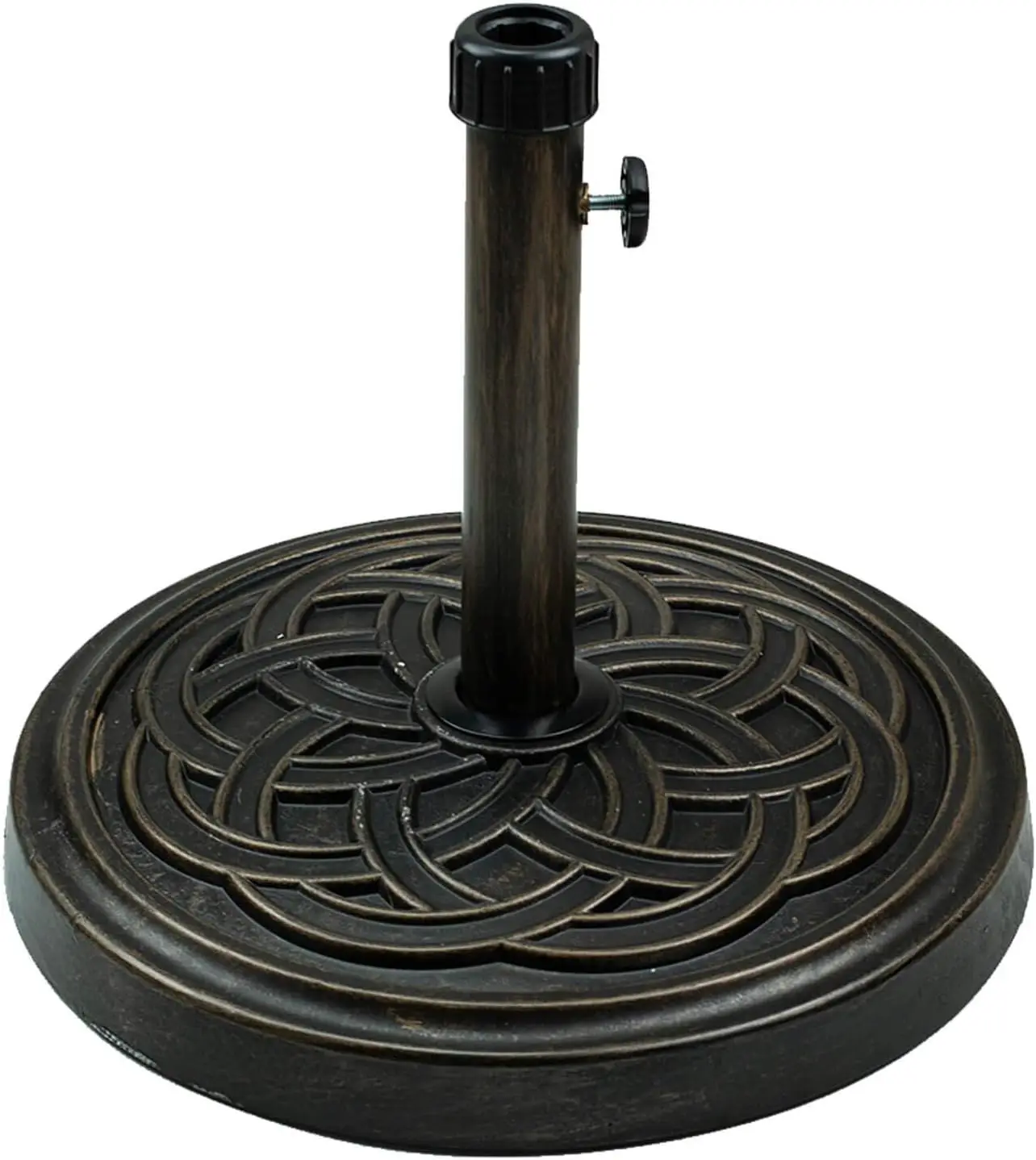 

Heavy Duty Outdoor Patio Umbrella Base with Adjustable Piston and Vintage Design, 26.5lbs Weight for Stability