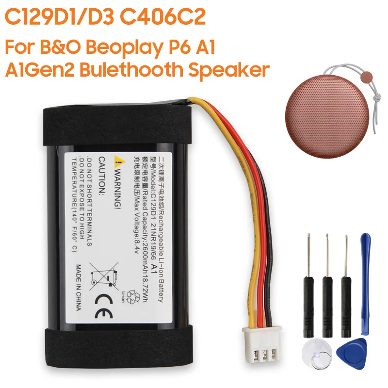Nueva batería C129D1 C129D3 para B & O Beoplay BeoPlay P6 A1 baterías de Altavoz portátil inalámbrico Bluetooth C406C2 para BeoPlay A1 Gen2