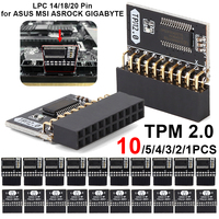 10-1PCS TPM 2.0 Encryption Security Module Board 4GB For ASUS ASRock MSI ASRock GIGABYTE LPC 14/18/20 Pin Motherboards Card