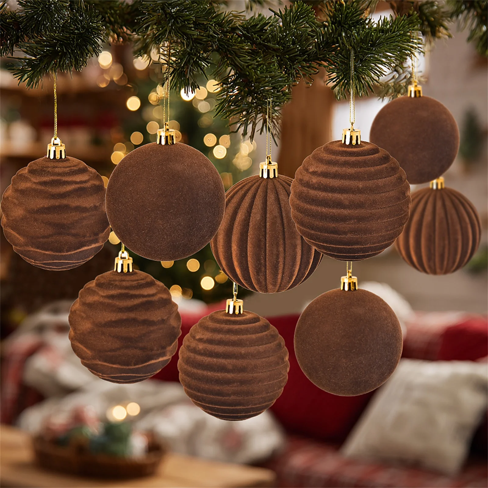 12 stücke 8 cm Braun Weihnacht – Ornament Ball Set Bewertung und Preis