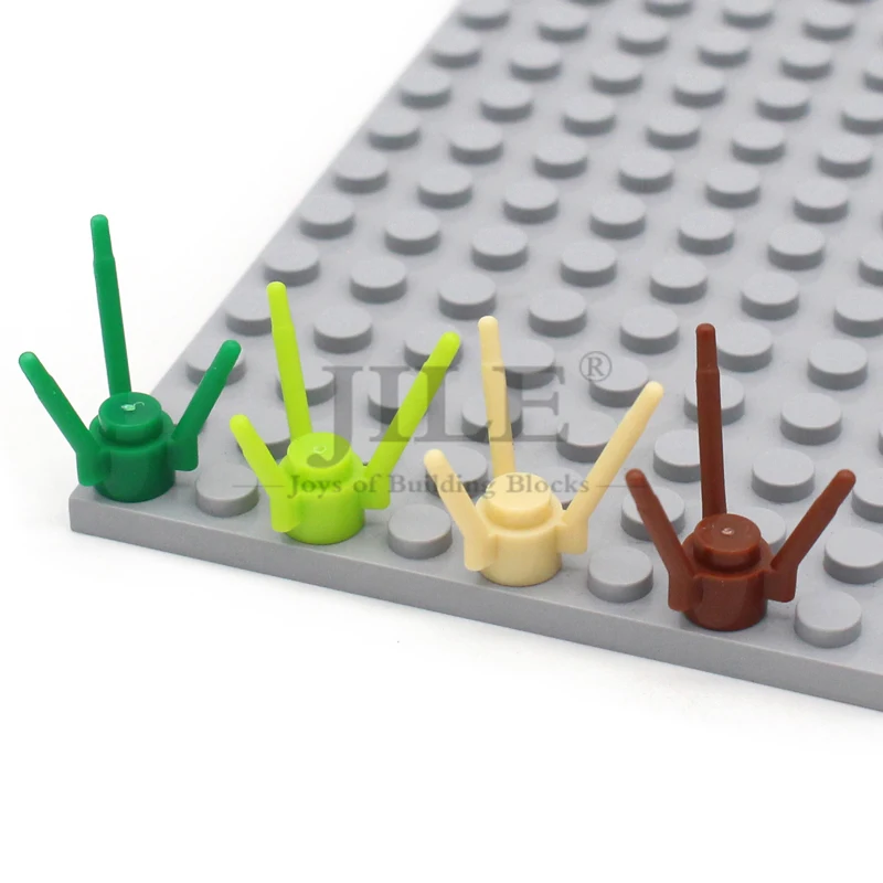 200 Stück MOC 3741 Pflanzen-Blumenstiel mit Ohrstecker und 3 Stielen, Bausteine, DIY-Steine, kompatibel mit Zweig, Baum, Wald, Zubehör, Spielzeug – Detail 2