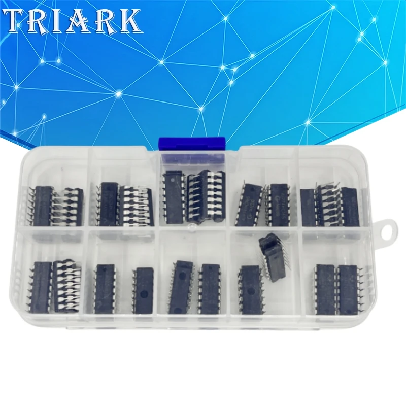 50PCS/Set Electronic Component Assortment Kit 74HC00 74HC02 74HC04 74HC08 74HC14 74HC32 74HC138 74HC164 74HC165 74HC595 Amplifie