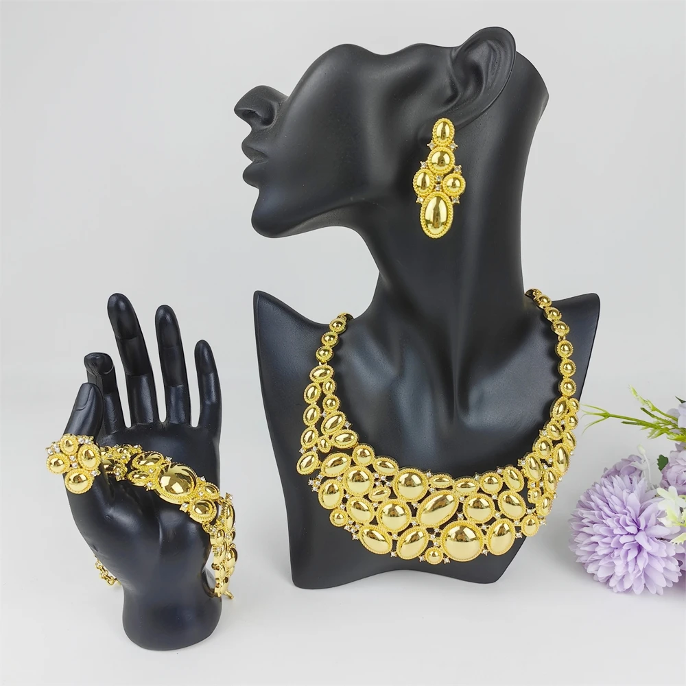 

STAR 2026 Новый роскошный комплект ювелирных изделий с цирконом, высокое качество, позолоченные 18 К, женские ювелирные изделия, модные массивные аксессуары для вечеринок