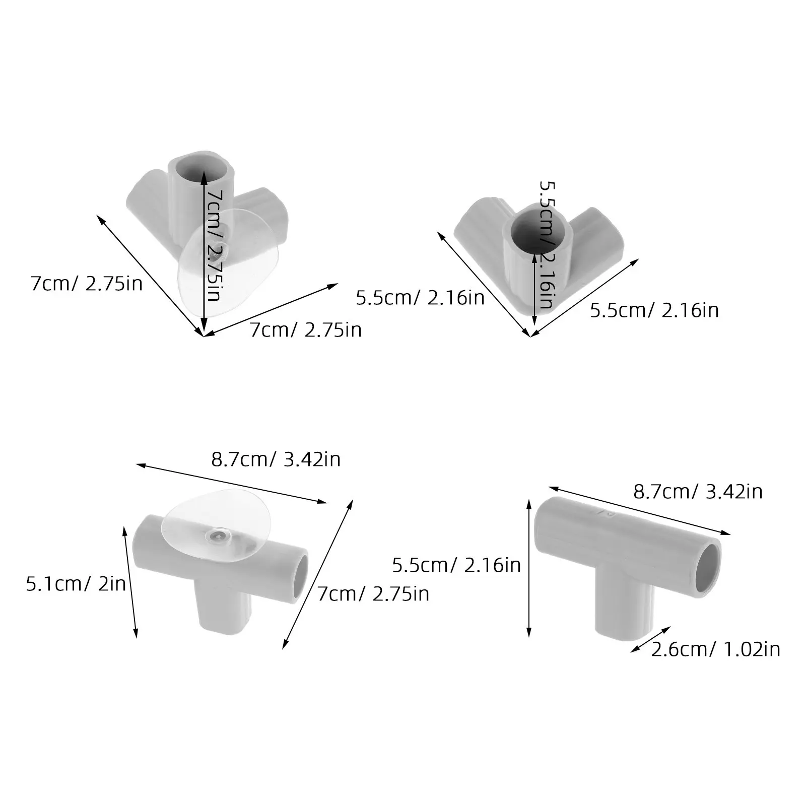 Kit de 1 connecteur en T en plastique pour parc de bébé, pièces de rechange, diamètre intérieur 0,87 po, accessoires de sécurité pour clôture intérieure/extérieure