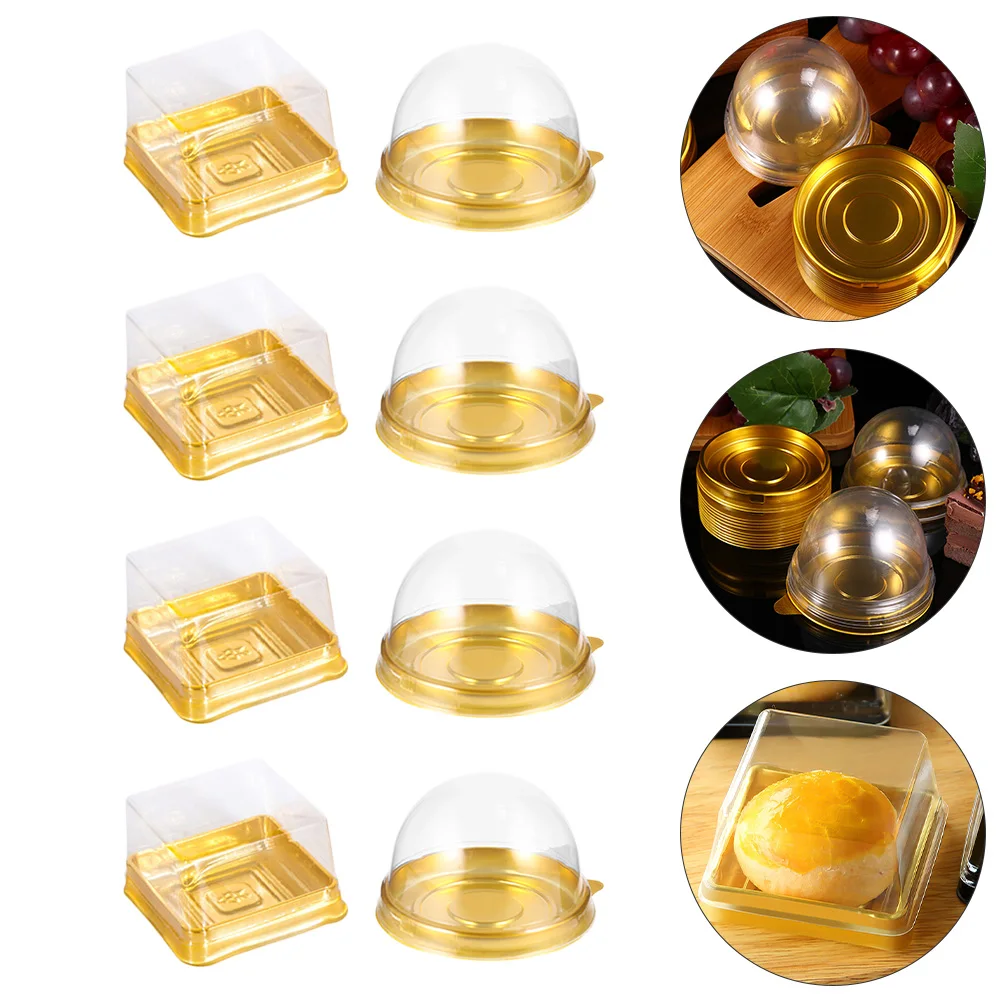 

100 Pcs Baking Box Moon Cake Boxes Baked Goods Container Packaging Dessert Containers