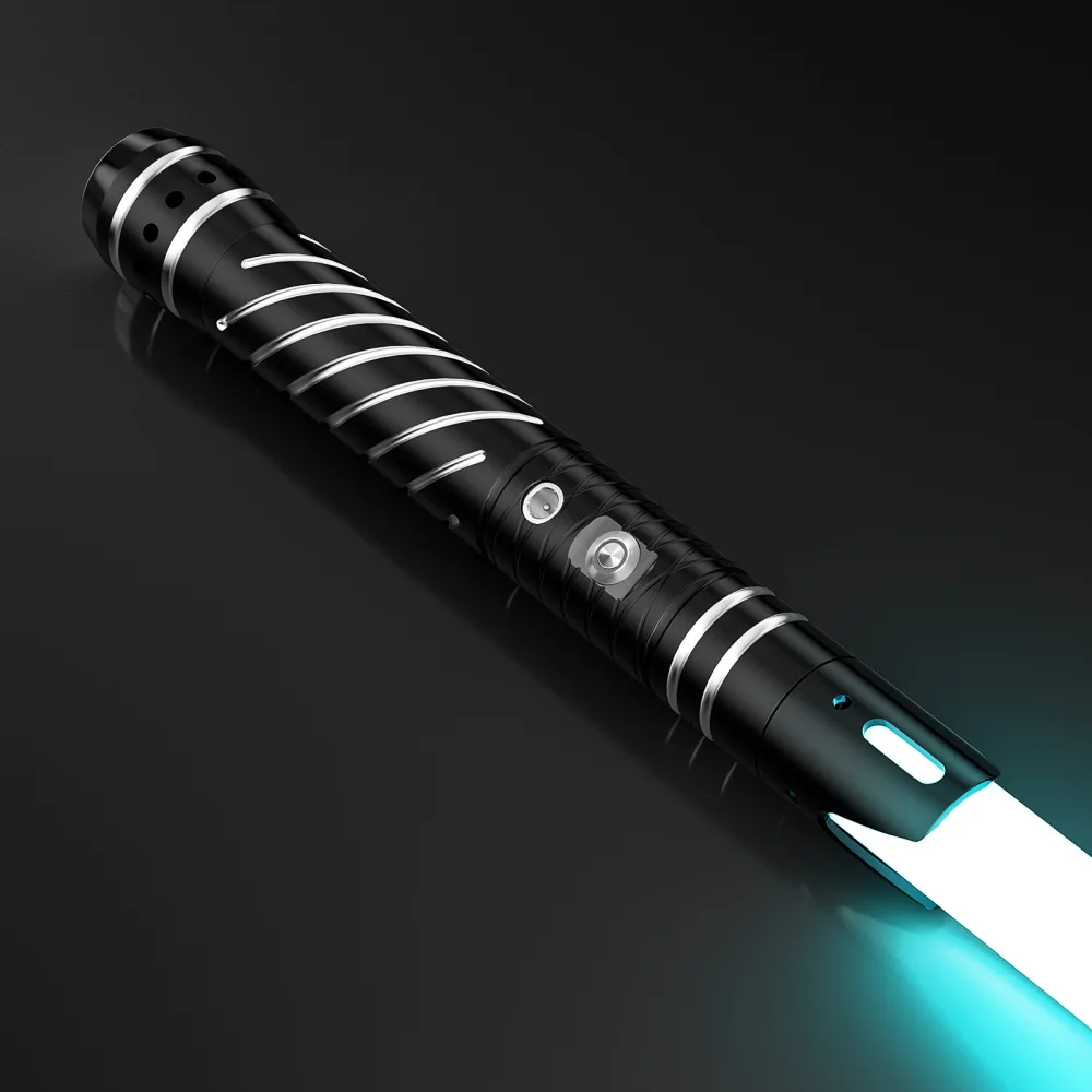 WANARICO RGB Smooth Swing Lightsaber Metal Handle Heavy Dueling 15-Colors Change Force 12 Sets Sounds Blaster Laser Sword Toys