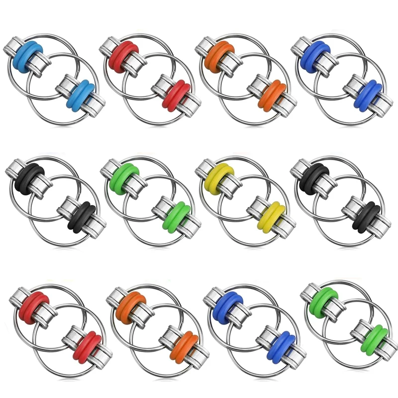 5/15/30 Uds anillos de engranaje de cadena Flippy juguetes antiestrés para TDAH ansiedad y autismo alivio del estrés cadena de bicicleta juguetes sensoriales para adultos niños