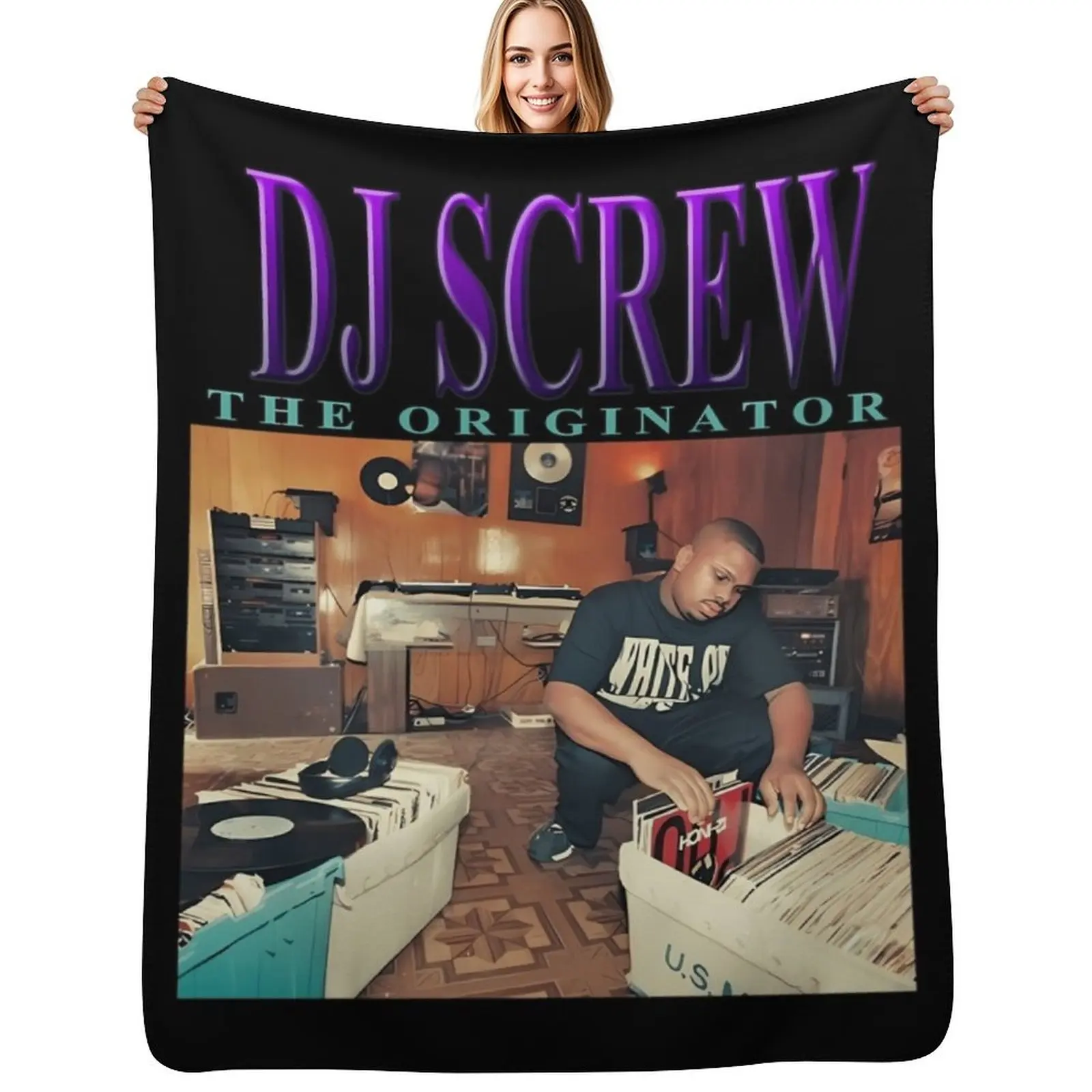 DJ SCREW THE ORIGINATOR R.I.P. 90S INSPIRED\t Throw Blanket Luxurious Soft Fuzzy Blanket for Sofa Bed