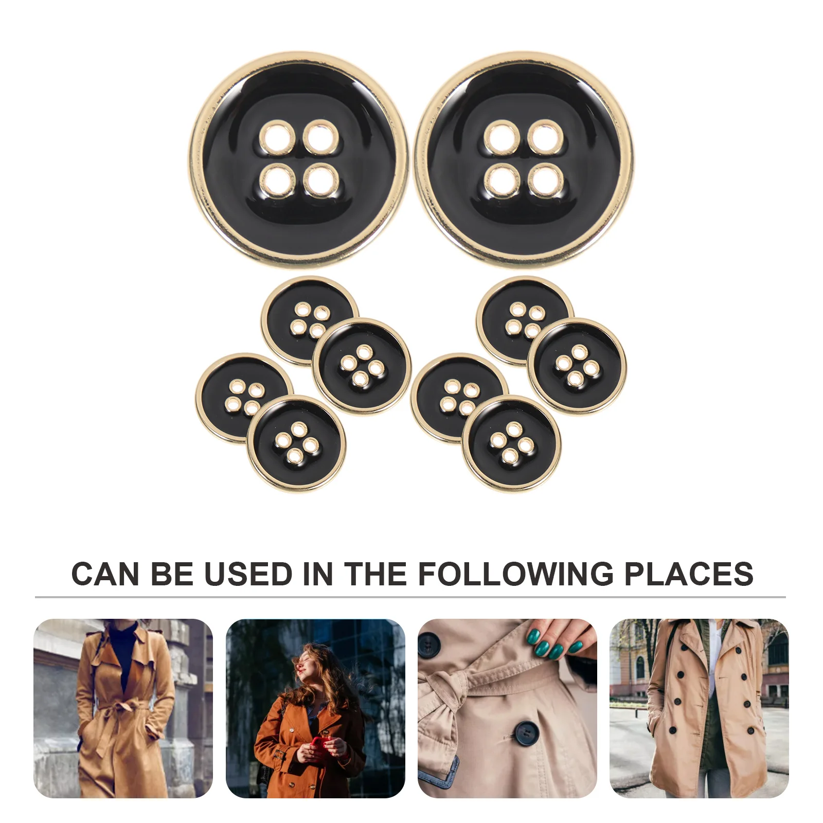 

10pcs Metal Diy Sewing Replacement Wind Coat Clothes Buttons Durable Handmade Decorative Buttons For Shirts Hats Sweaters