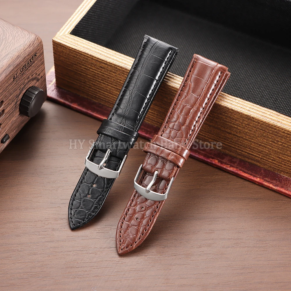 Correa de reloj de piel de cocodrilo de 12mm, 14mm, 16mm, 18mm, 20mm y 22mm para Seiko, pulsera Rolex para pulsera Universal Omega