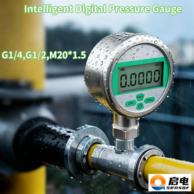 

Манометр цифровой 100 кПа 600 бар, диапазон -0.1МПа-60МПа, 80мм, нержавеющая сталь 304, G1/4, точность 0.2%, 400-600 бар