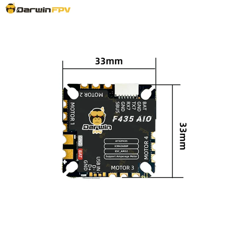 DarwinFPV F435 45A AM32 AIO Master de vôo de alto desempenho ICM42688P para drone freestyle FPV de 5 polegadas