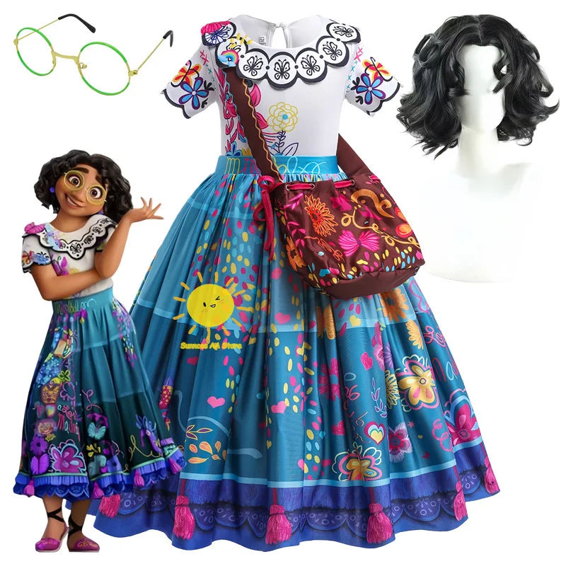 Beast Kingdom Mirabel Madrigal Cosplay Encanto Cosplay disfraces vestido bolsa gafas Mirabel traje peluca Halloween carnaval Cos mujeres