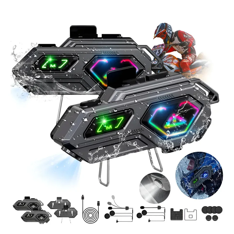 Intercom helmet Bluetooth earphone solution/Two person intercom waterproof noise reduction motorcycle Bluetooth earphone