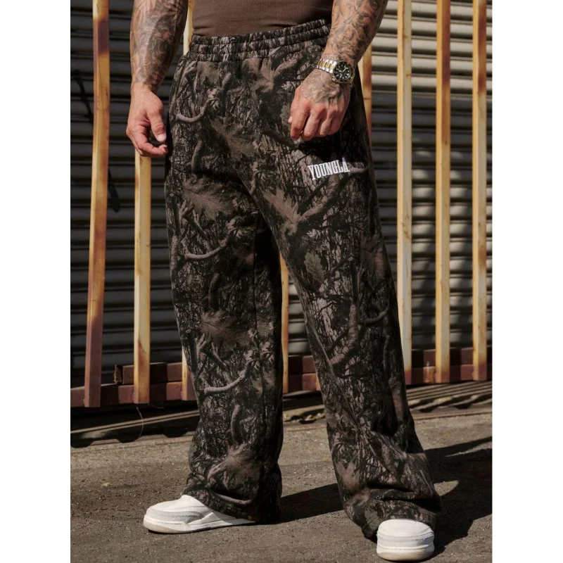 2025 Men's Pants New American Fashion Brand Casual Pants Camouflage Straight-Leg Sports Fitness Training Pants Men's Clothing