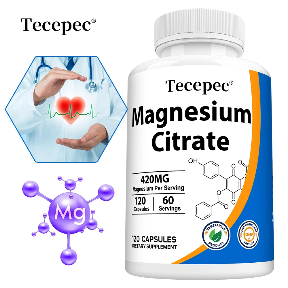 

Добавка для цитратов магния, 420 мг — поддерживает здоровье костей, сердца, пищеварения и суставов — веганский, безглютеновый, без ГМО