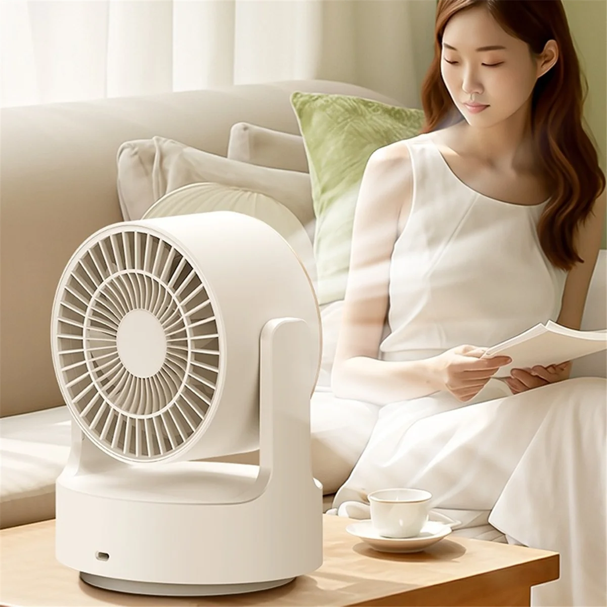 New Desktop Fan Charging USB Live Streaming Lighting Fan with Shaking Head, Dormitory Fan, Home Desktop Fan