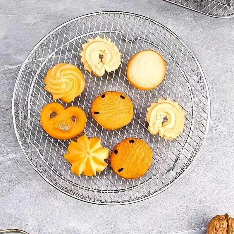 Air Fryer Accessories BBQ Shelves Three Layer Stacked Mesh Oven Accessories 304 Stainless Steel Dehydration Rack