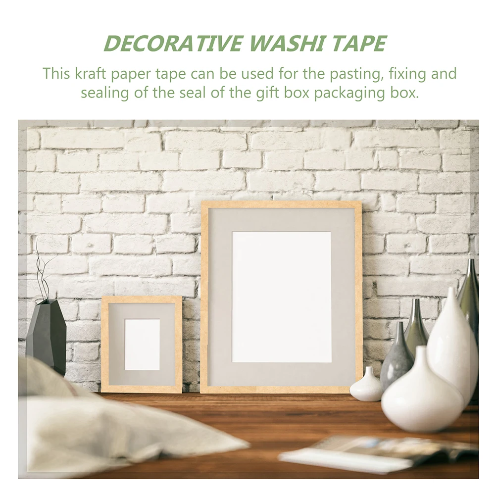 

5 pcs Kraft Paper Tape Self adhesive Packing Waterproof Tearable DIY Written Carton Gummed Transport Eco friendly