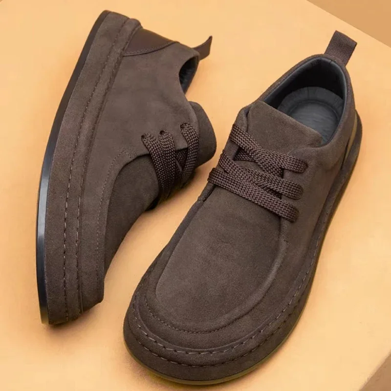 Men's Shoes Are Fashionable Brown Casual Shoes Made of Durable Suede Material Comfortable Walking Shoes Suitable for Daily Wear