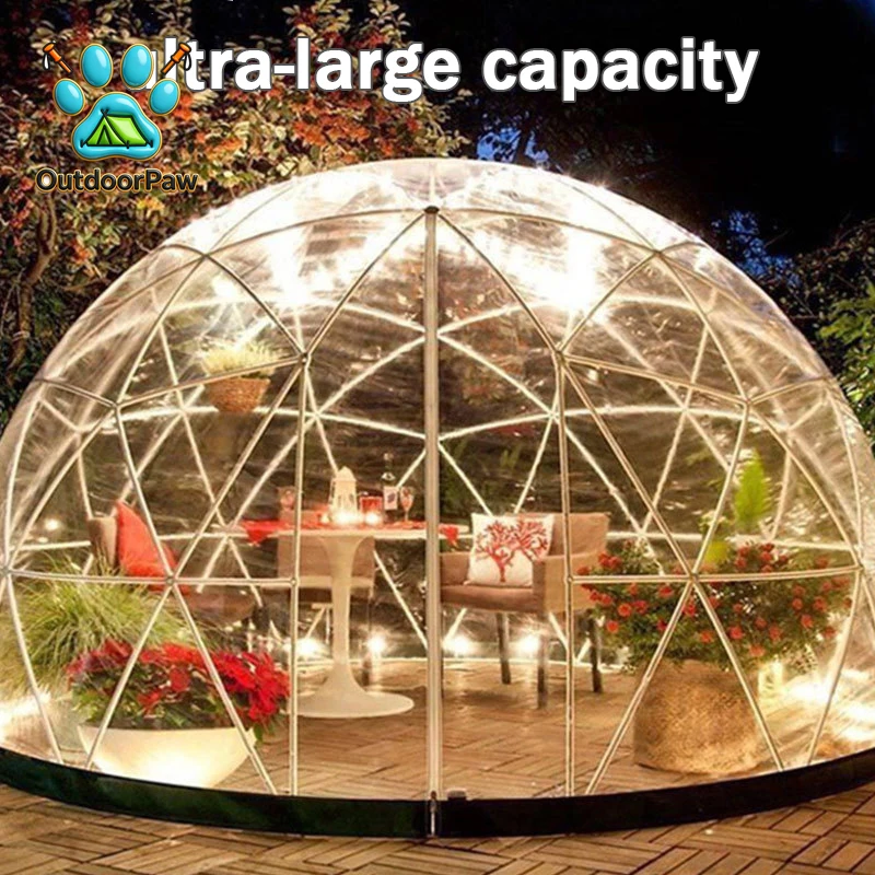 3.6M TPU Clear Bubble Dome Tent Luxury PVC Garden Style for Outdoor Events Parties Camping Cafe Dining Durable