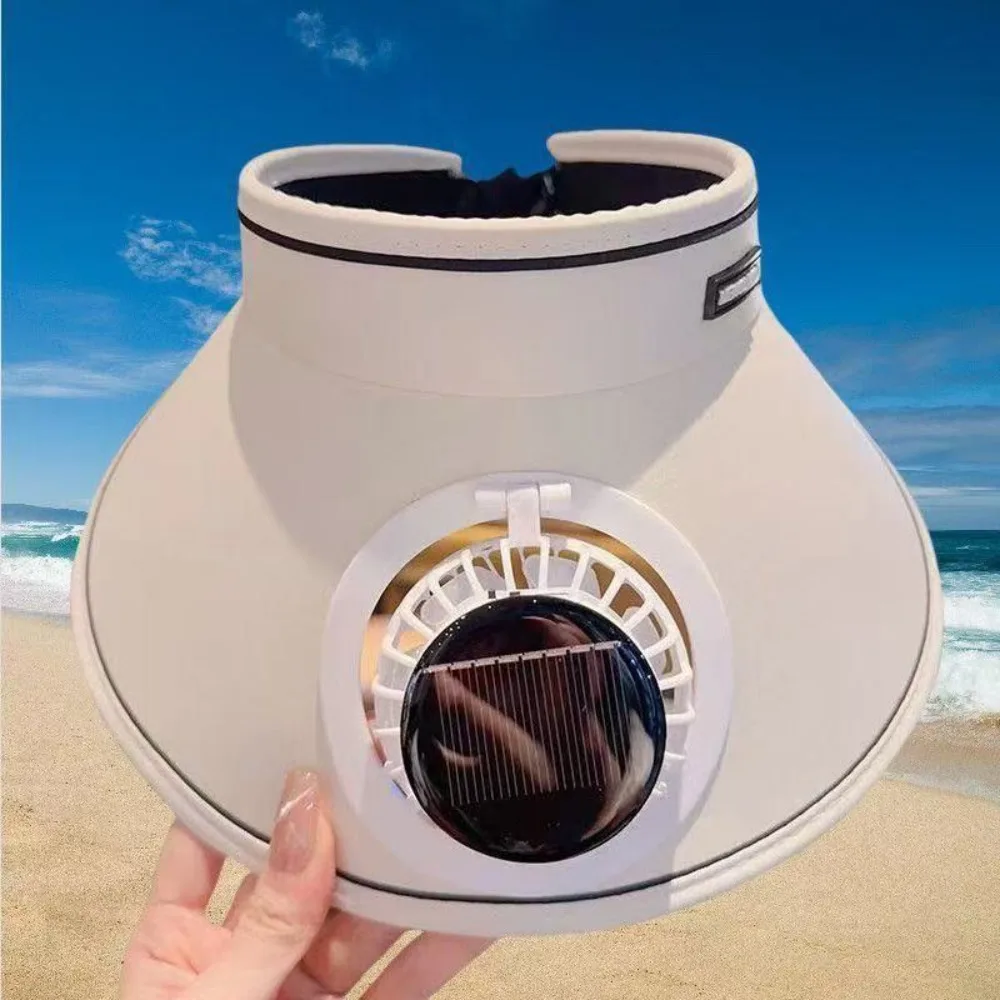 

Fishing Hat Breathable Summer Fan Sunhat Mesh Sun Protection Wide Brim Sun Hat Strong Wind Wide Brim Solar Fan Cap Adult Summer