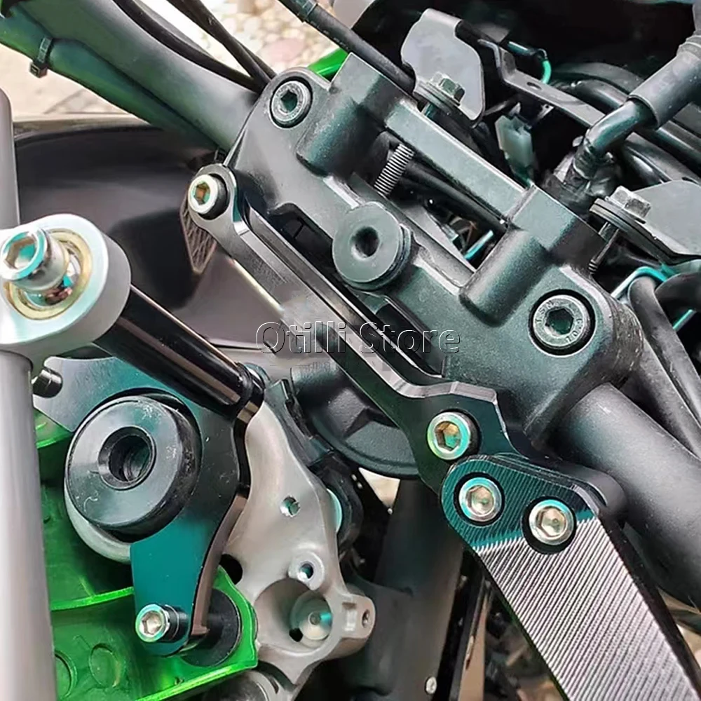 جديد لـ Kawasaki Z900 Z 900 2017 - 2022 ملحقات الدراجة النارية توجيه استقرار المثبط قوس جبل دراجة نارية المثبط التوجيه
