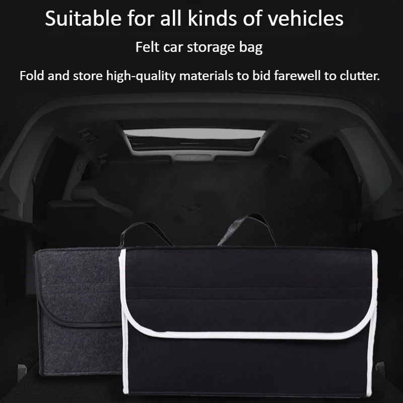 Car storage box car felt anti slip trunk storage tool large capacity soft packaging portable and movable storage home