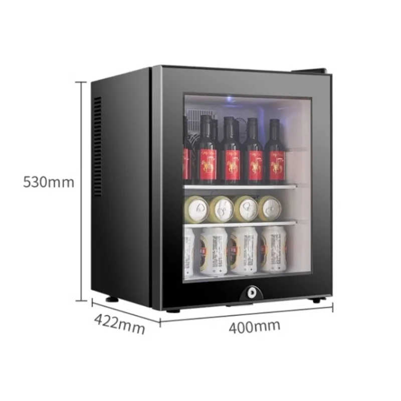 Compact Refrigerator 40L Glass Door Noise Free Small Bar Thermoelectric Hotel Mini Fridge