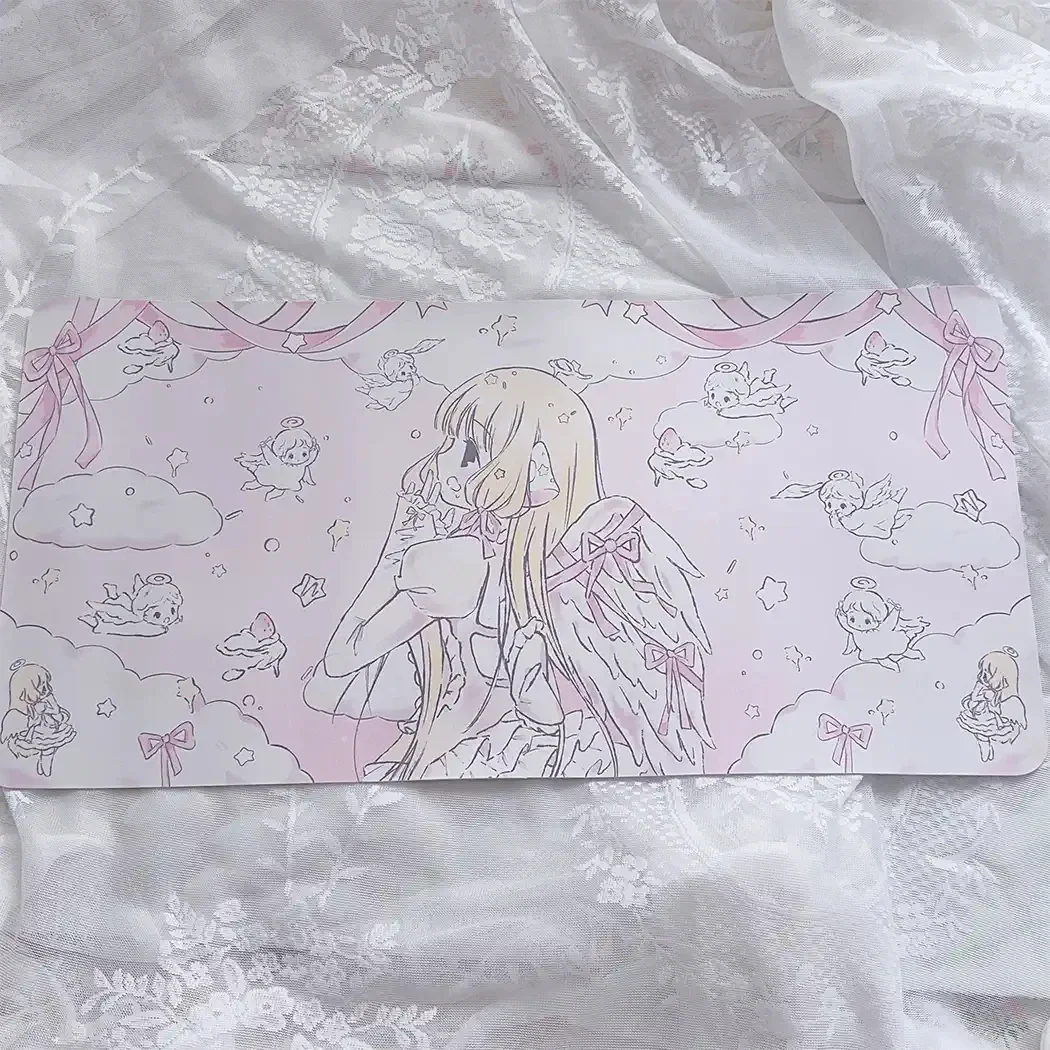 Kawaii Ins Style Pink Anime Mouse Pad Large Waterproof and Anti Slip Dining Table Mat Office Student Cute Computer Keyboard Mat